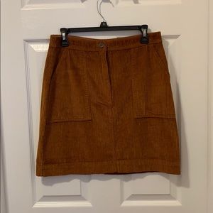 Burnt orange corduroy skirt NWOT
